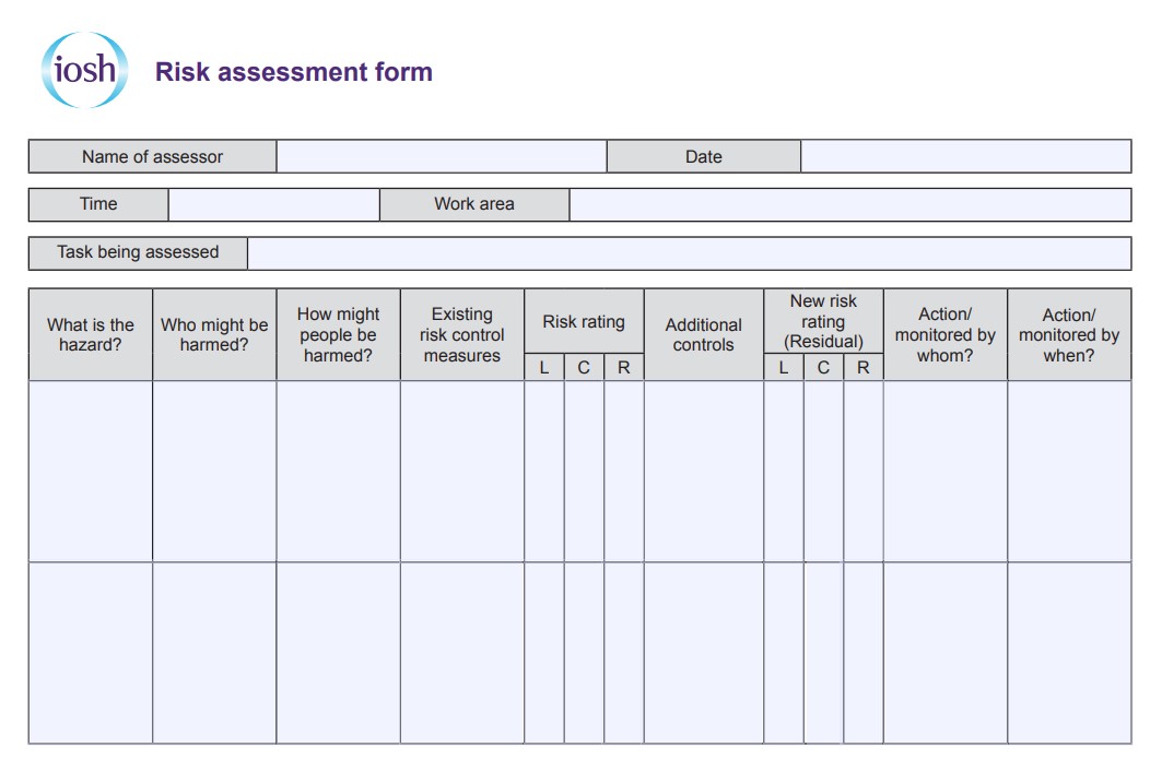 risk assessment form